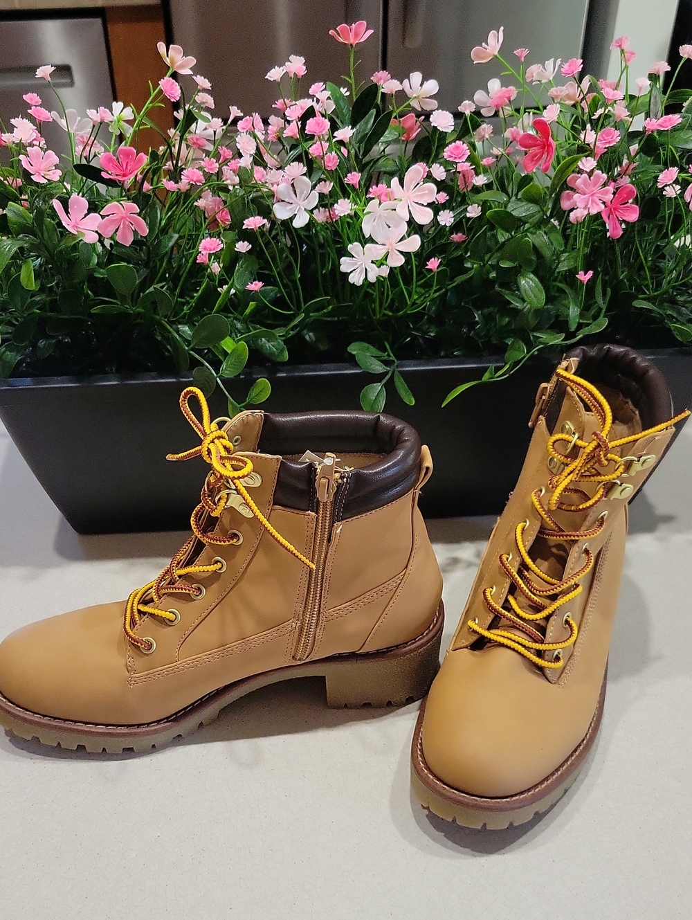 NWT - Women’s Lace-Up Ankle Boots in Tan